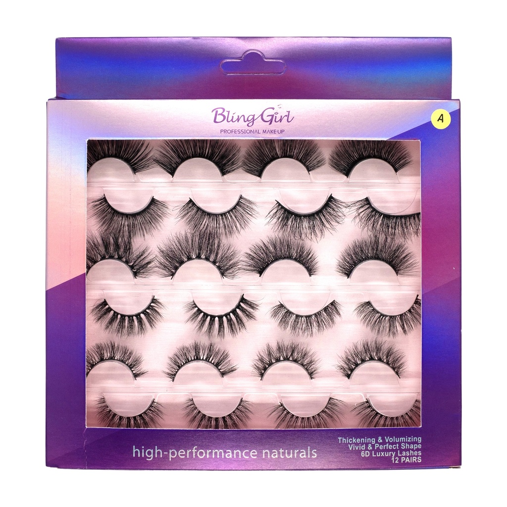 Bling Girl 6D 12 Pairs Eyelashes Perfect Shape [3431]