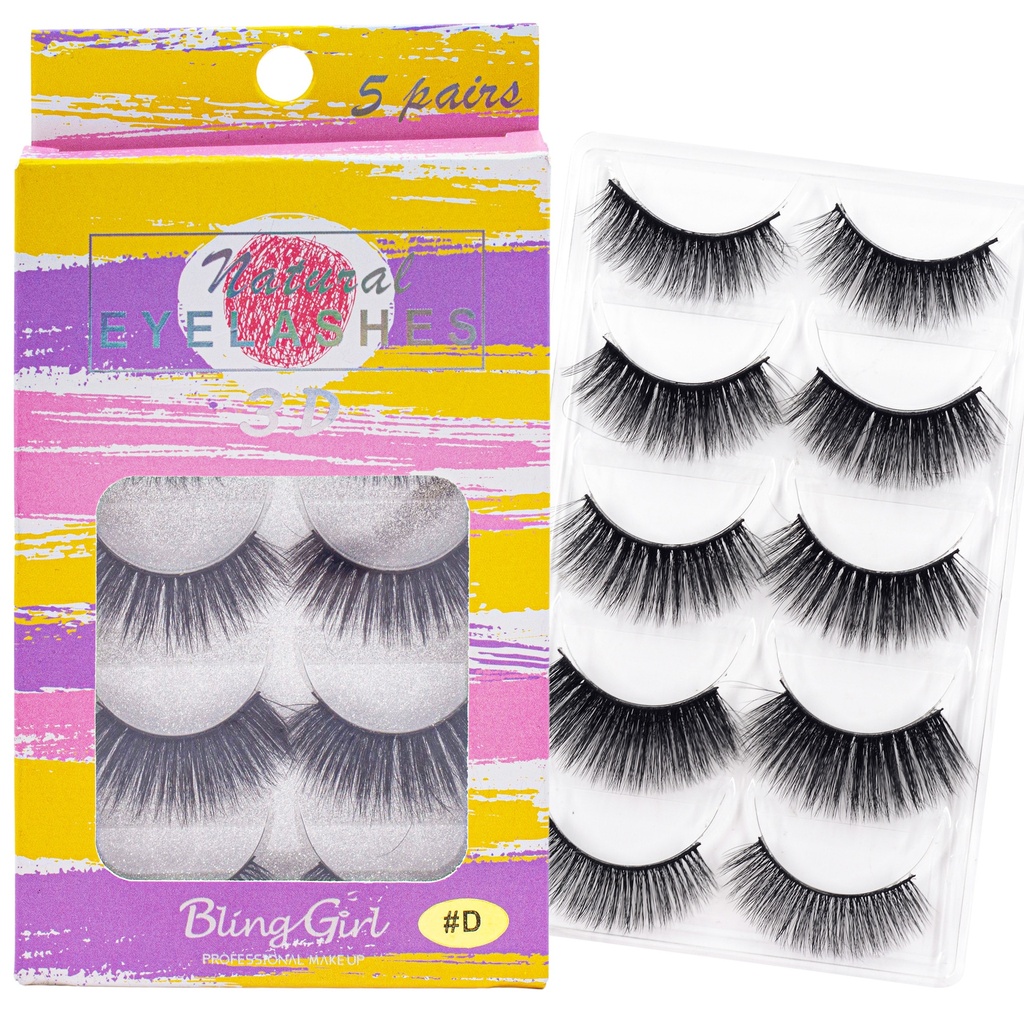 Bling Girl 3D Natural Eyelashes 5 Pairs [7438]