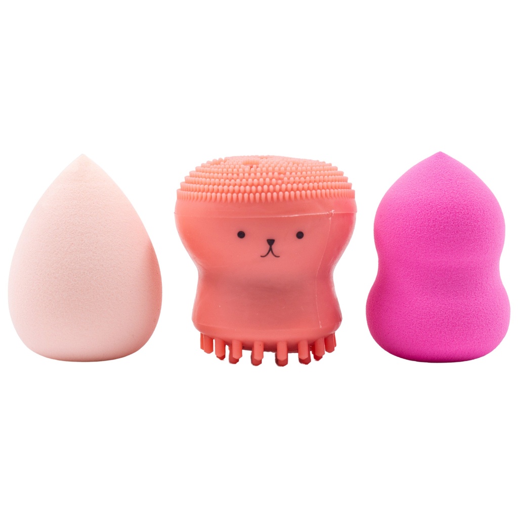 Bling Girl 2 Piece Beauty Sponge Set With Sponge Cleaner [7822]