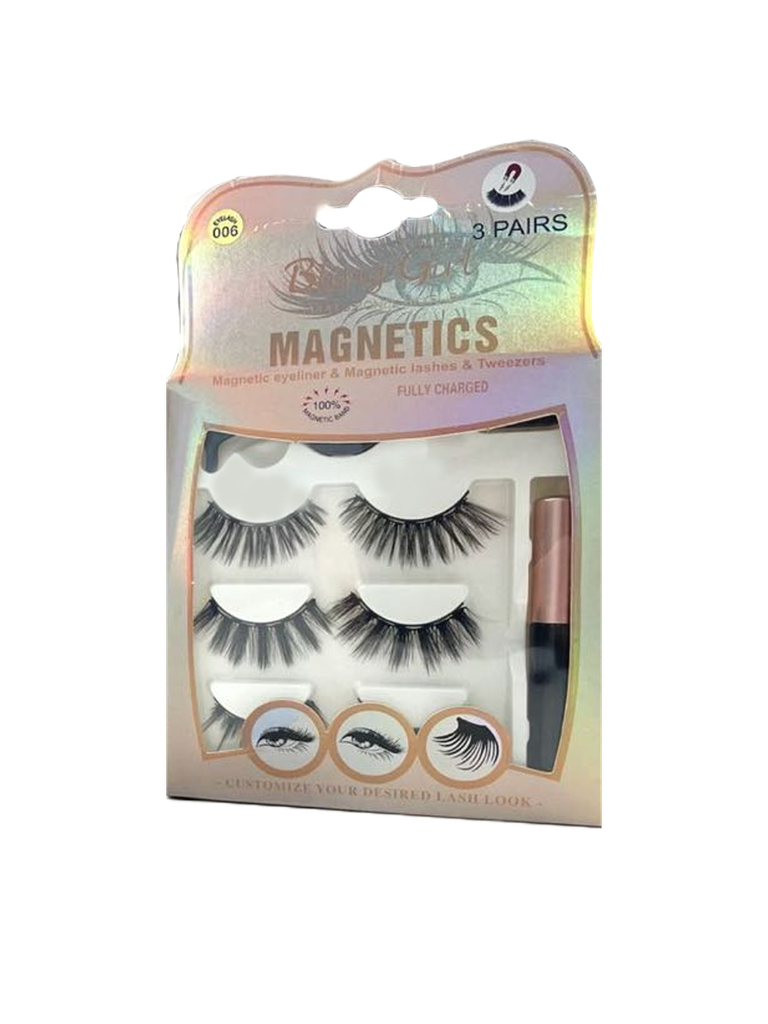 Bling Girl Magnets eyeliner&amp;Magnetics lashes&amp;Tweezers 3Pairs[ S2310P75 ]