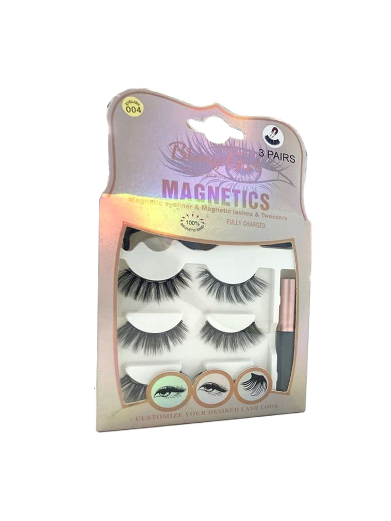 Bling Girl Magnets eyeliner&amp;Magnetics lashes&amp;Tweezers 3Pairs[ S2310P75 ]