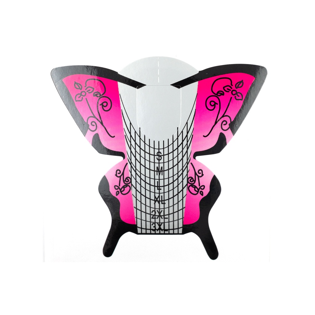 Bling Girl Pink Butterfly Nail Form Sticker [2796]