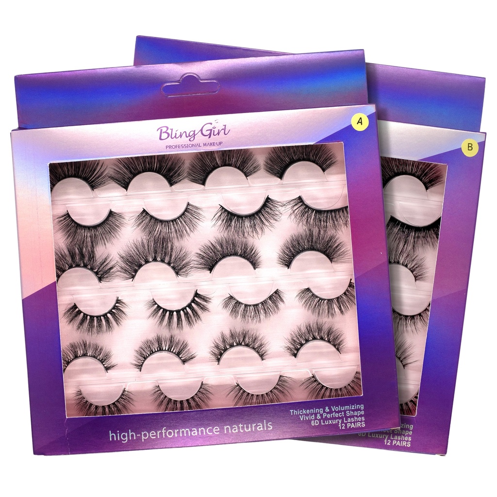 Bling Girl 6D 12 Pairs Eyelashes Perfect Shape [3431]