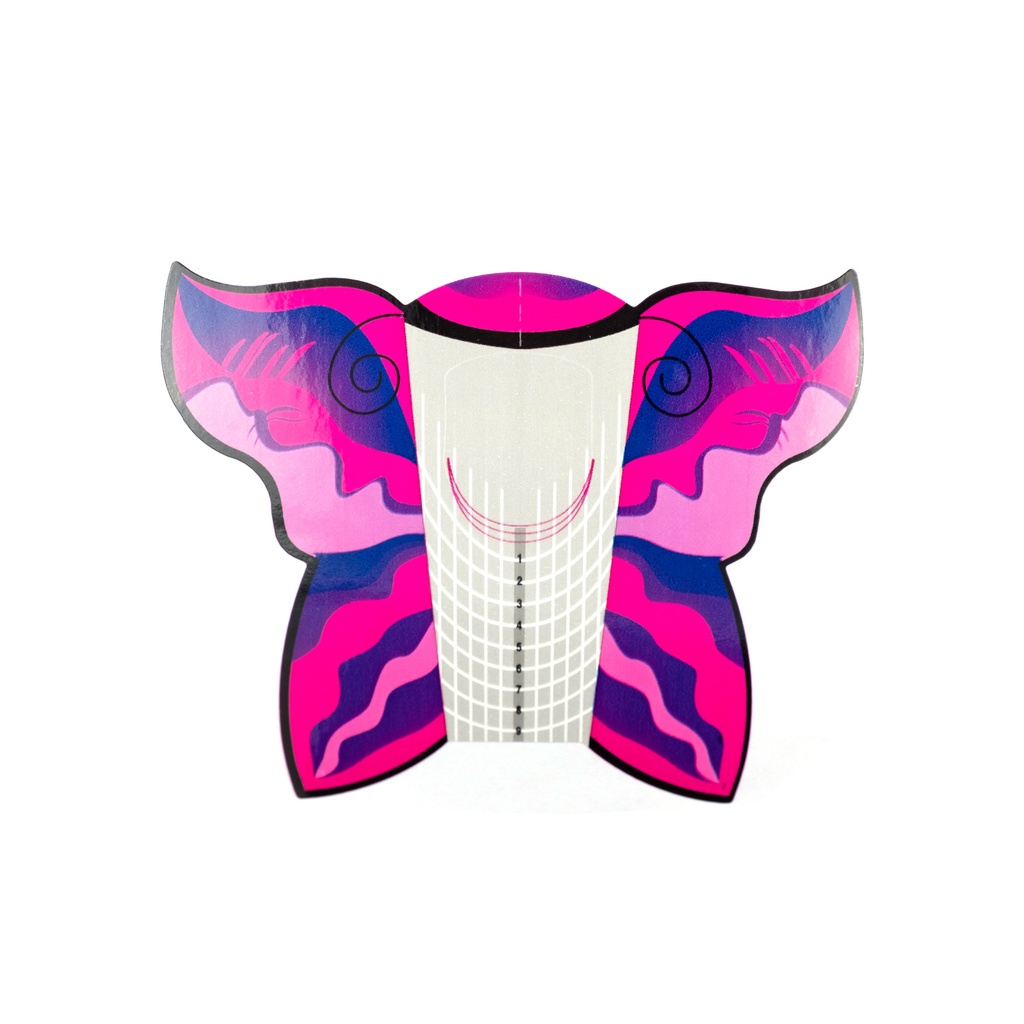 Bling Girl Pink and Purple Butterfly Nail Form Sticker [6074]