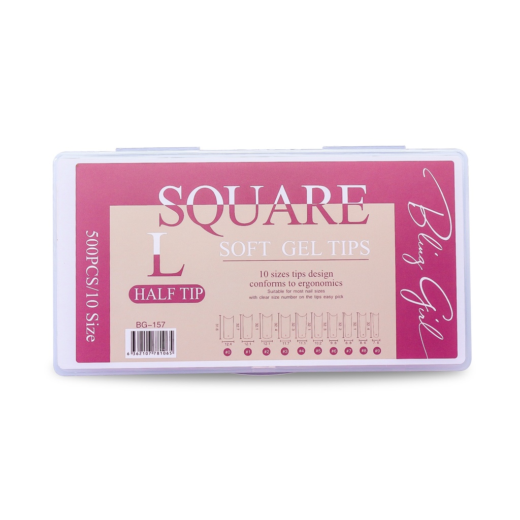 Square Soft Gel Tips Large Half Tip BG-157 [6599]
