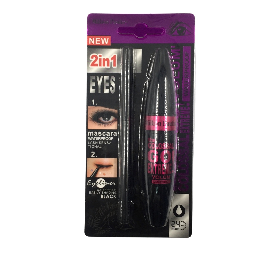 Million Pauline 2-in-1 Waterproof Mascara and Eyeliner Set [ S23FP81 ]