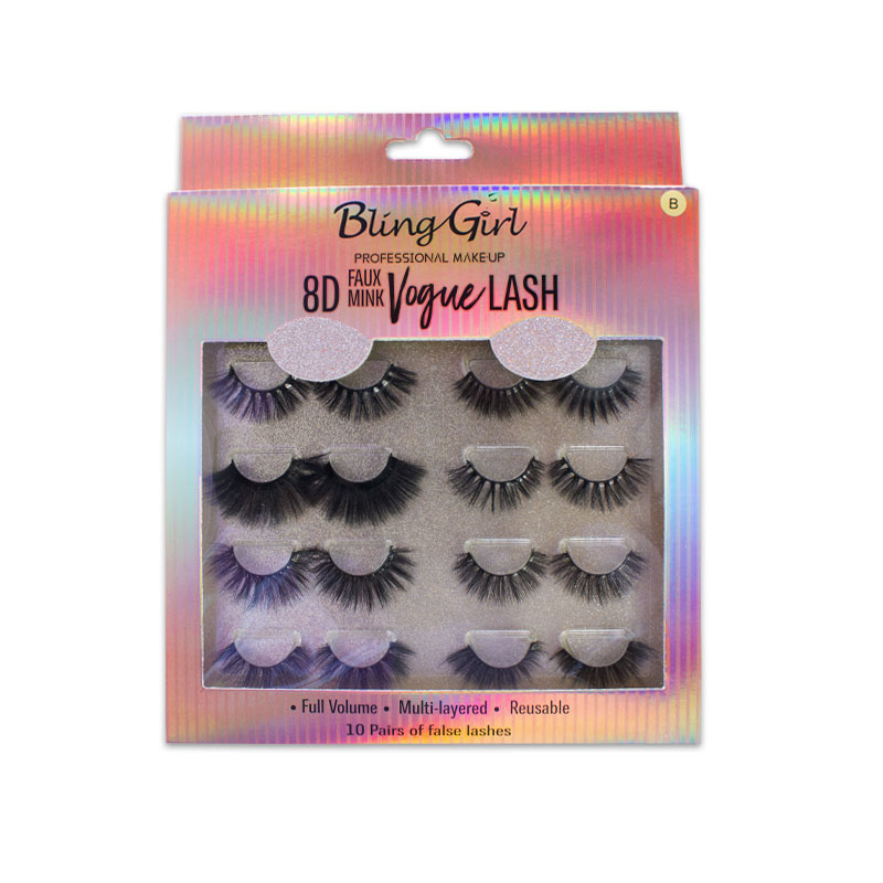 Blinggirl 8D FAUX MINK  Make up  Vogue lash 10 Pairs [ S2311P16 ]