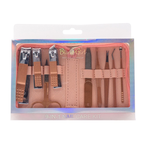 [6262110390721/6932960760664] Bling Girl 9 In 1 Nail Care Kit [1189]