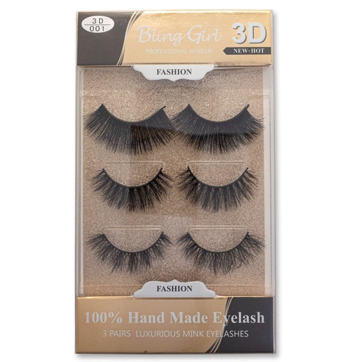 [6612109783216] Bling Girl Eyelash 3 Pairs [2577]