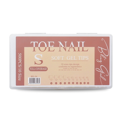 [600109] Bling Girl BG-34 Square Toe Nail Full Cover Press On Soft Tips 500 pcs [5759]