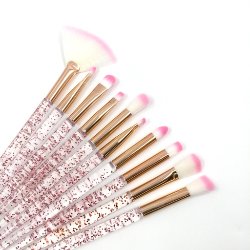 [6212009325891] Bling Girl Glitter Makeup Brush Set 10Pcs [6258]