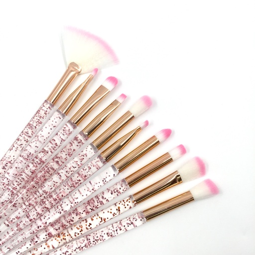 [6212009325891] Bling Girl Glitter Makeup Brush Set 10Pcs [6258]