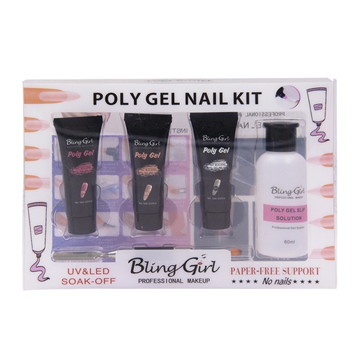 [6382105571185] Bling Girl Professional Poly Gel Nail Kit [7726]
