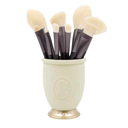 [6212111924067/6971556981010] Bling Girl 10 Piece Make Up Brush Set In A Brush Holder [8621]