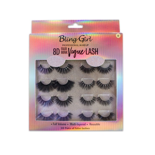 [6632110786372] Blinggirl 8D FAUX MINK  Make up  Vogue lash 10 Pairs [ S2311P16 ]