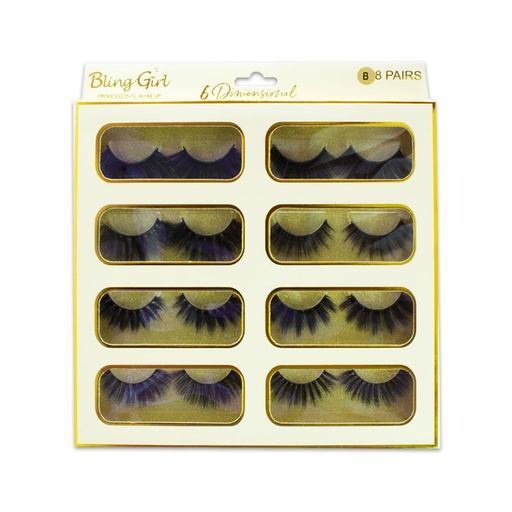 [6612111789282] Blinggirl Professional Make up 6 Dimensional 8 Pairs [ S2311P24 ]